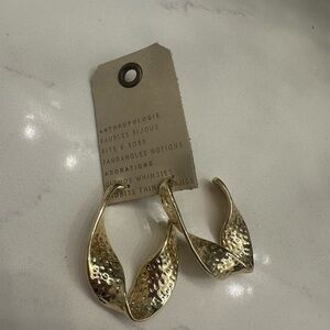 Anthropologie Gold Textured Earrings